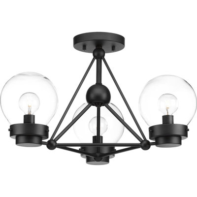 Spatial Glass Semi Flush Mount