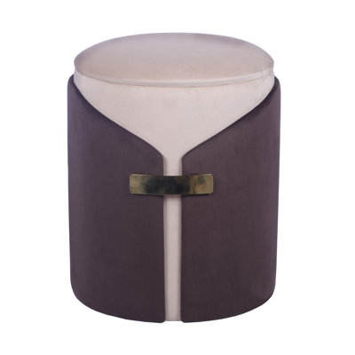 Brun avec motif à deux tons pour meuble-lavabo, rangement et décoration de salle d'étude, accents dorés élégants, multifonction, surface facile à nettoyer, taille 14,5, limite de 265 lb, tabouret de meuble-lavabo moderne en velours
