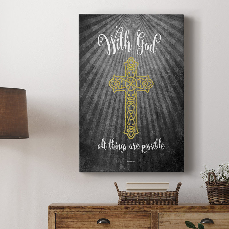With God Gold -Custom Wrapped Gallery Cavas, 36" H x 24" W