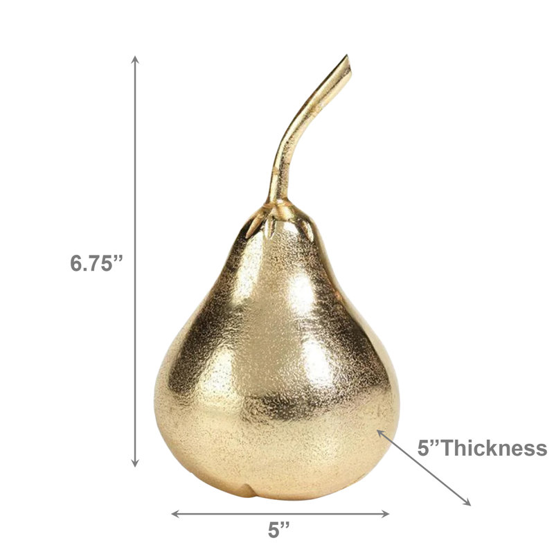 Poire dorée décorative 9 po