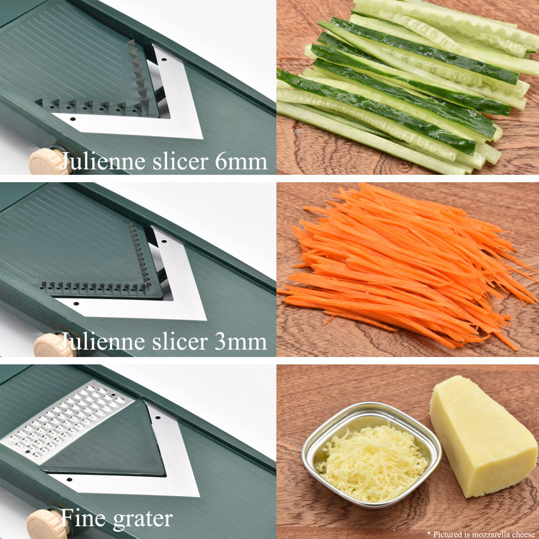 ColorLife Adjustable Mandoline Slicer For Kitchen,Ultra Sharp V-Blade  Vegetable Slicer With Container,Slicer Vegetable Cutter,Julienne Slicer,  Potato Slicer For Apple,Onion,Tomato Lemon Slicer