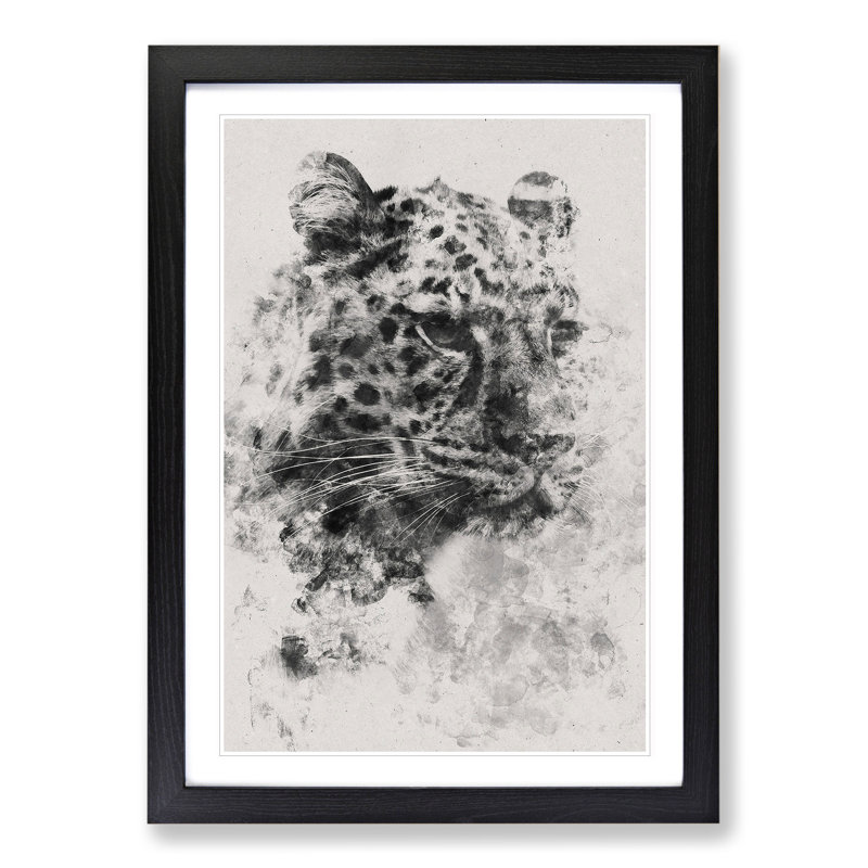 Cheetah Vol.3 - Picture Frame Painting, 65cm H x 48cm W x 2cm D, Black Framed