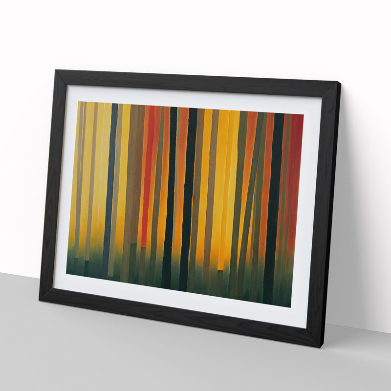 Abstract Forest Summer Vol.1 - Single Picture Frame Painting, Black, 34cm H x 46cm W x 2cm D