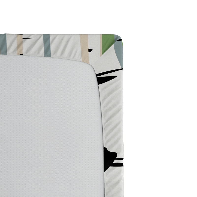 Multicolore motif de troncs de bouleaux Ambesonne, Drap-housse de taille simple