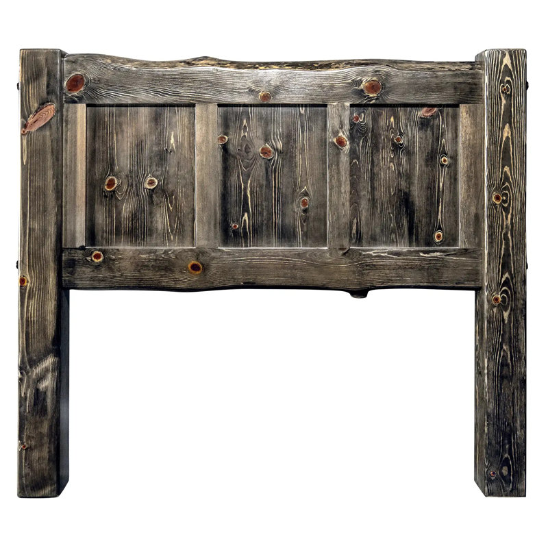 Big Sky Collection Live Edge Panel Headboard, Full w/ Jacobean Stain and Clear Lacquer Finish, Jacobean Stain/Clear Lacquer