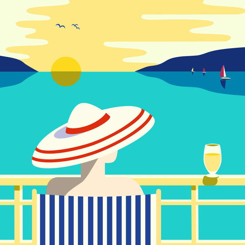 Summer Holidays Poster by Svetlana Aganina - Wrapped Canvas Print, 51cm H x 51cm W
