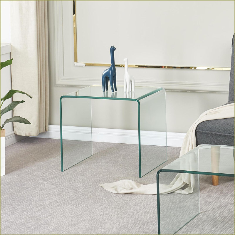 Table basse en verre trempé trempé pour le salon / extérieur, facile à nettoyer et amp; Conception transparente durable