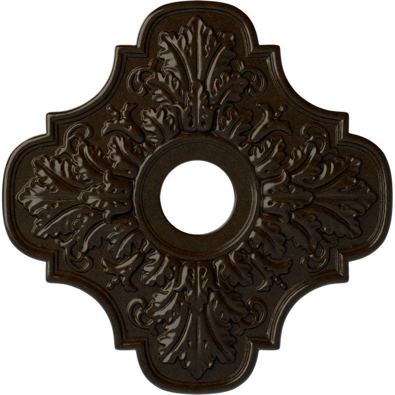 Endurathane Peralta Ceiling Medallion, 17 3/4"OD x 3 3/4"ID x 1"P (Fits Canopies up to 4 5/8"), Hand-Painted Bronze Finish