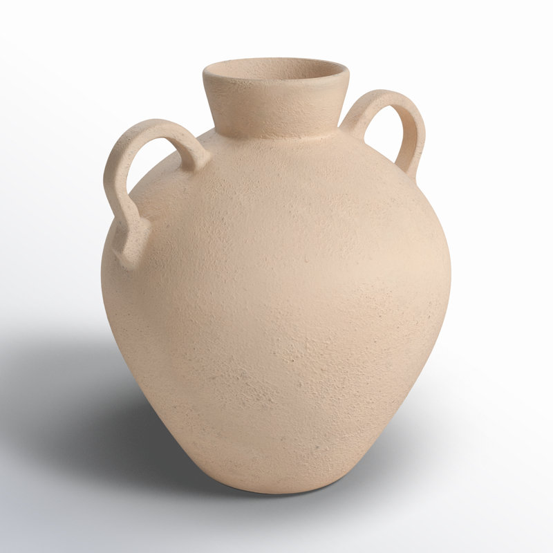 Sagebrook Home Acala Terracotta Vase: Timeless Handcrafted Decor Accent Piece, Textured Ivory/Beige