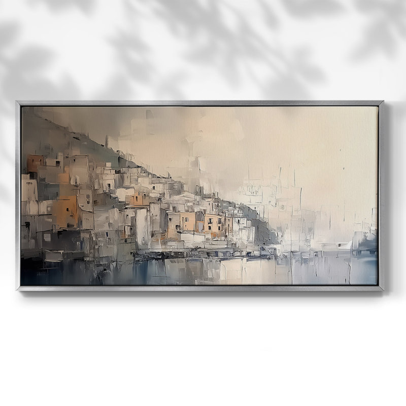 Série nautique - CXCV III - Toile tendue avec châssis encadré - Prêt à être accroché, Argent argent, H 21 po x l 41 po