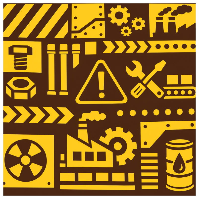 Coussins décoratifs Industrial Illustration, 18 x 18 inches