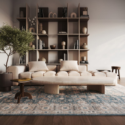 Tapis traditionnel lavable à bordure Aisling
