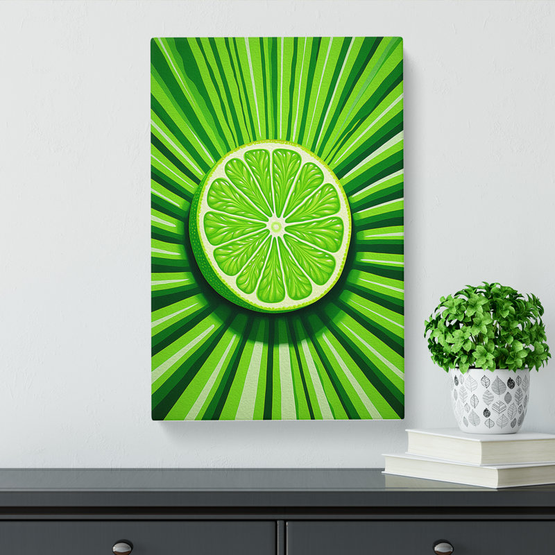 Lime Fruit Op - No Frame Print, 60cm H x 40cm W x 3cm D