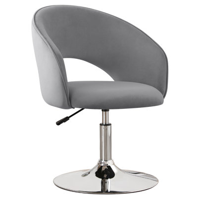 Modern Adjustable Height Velvet Armchair Upholstered Swivel Accent Chair