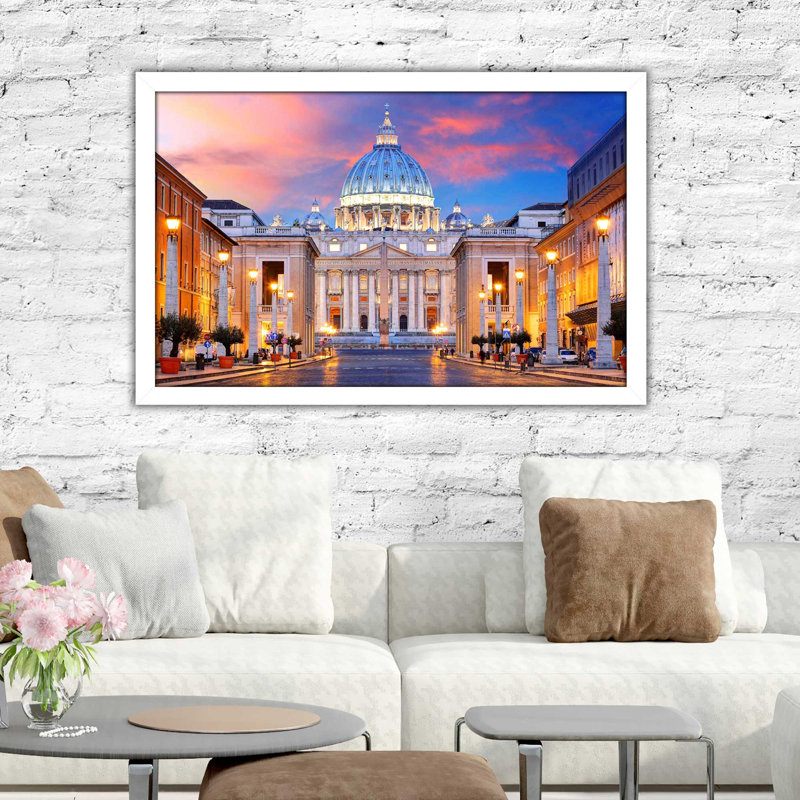 " St. Peter ", 21.5" H x 27.5" W x 0.75" D, White Framed