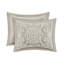 Housse de couette en coton taupe double / grand avec broderie en chenille captivante 100% capitonnée-118755785-118755788
