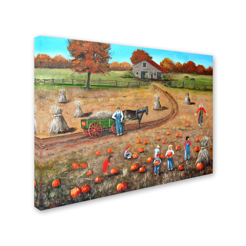 «The Pumpkin Patch» de Dugazon, reproduction sur toile tendue, H 14 po x l 19 po