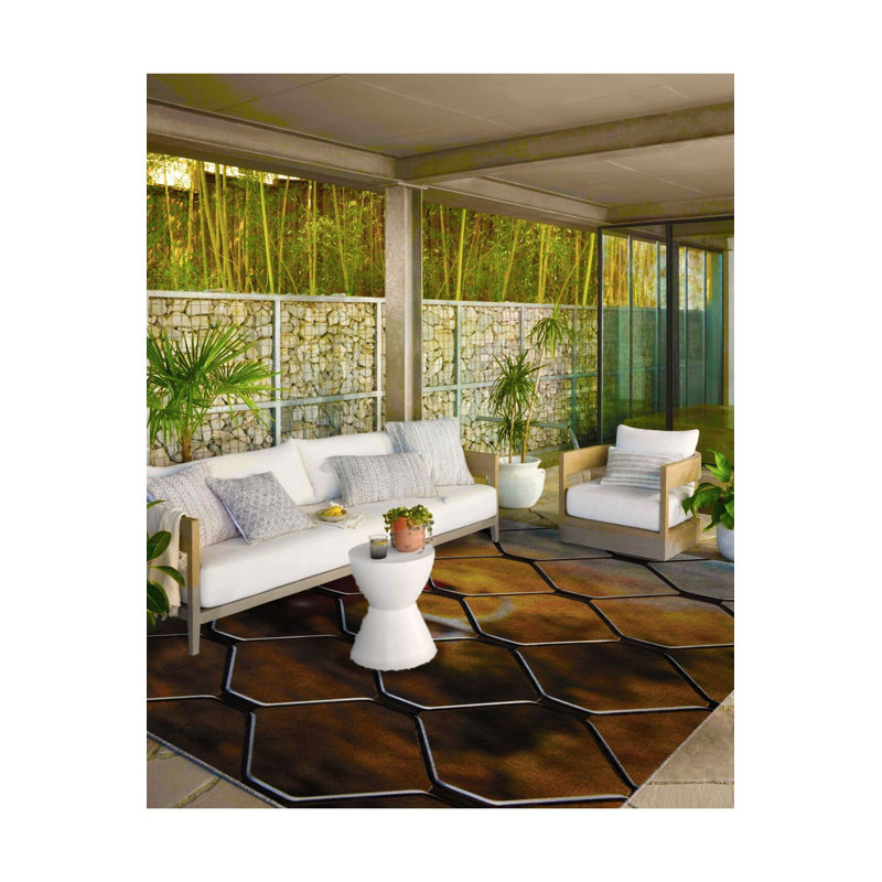 Tapis tissé à motif de fils lavables, Sous-tapis carré 3 pi 3 po inclus