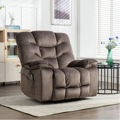 Fauteuil inclinable électrique massant et chauffant en microfibre avec port USB de 40,2 po de largeur Chayden
