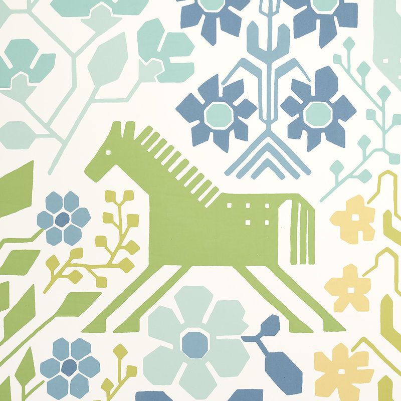 Lupita Wallpaper, Blue/Green