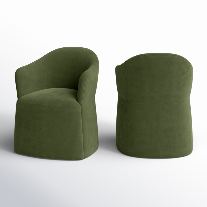 Fauteuil Janina, Velours performance vert forêt Bella