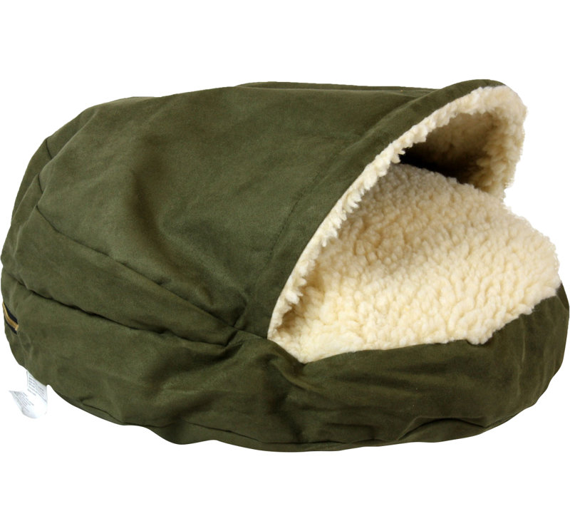 Lit à capuche Snoozer Cozy Cave Luxury, Grand (l 35 po x P 35 po x H 8 po), Olive