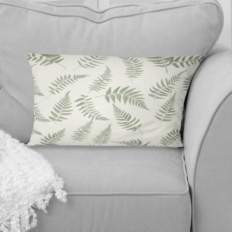 Coussin lombaire vert et beige Fern Harmony I - Plants