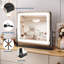 Miroir de maquillage éclairé pour meuble-lavabo de table, éclairage à DEL à intensité variable 3 couleurs, commande à écran tactile, rotatif à 360 °, base antidérapante pour chambre à coucher et coiffeuse-133386491