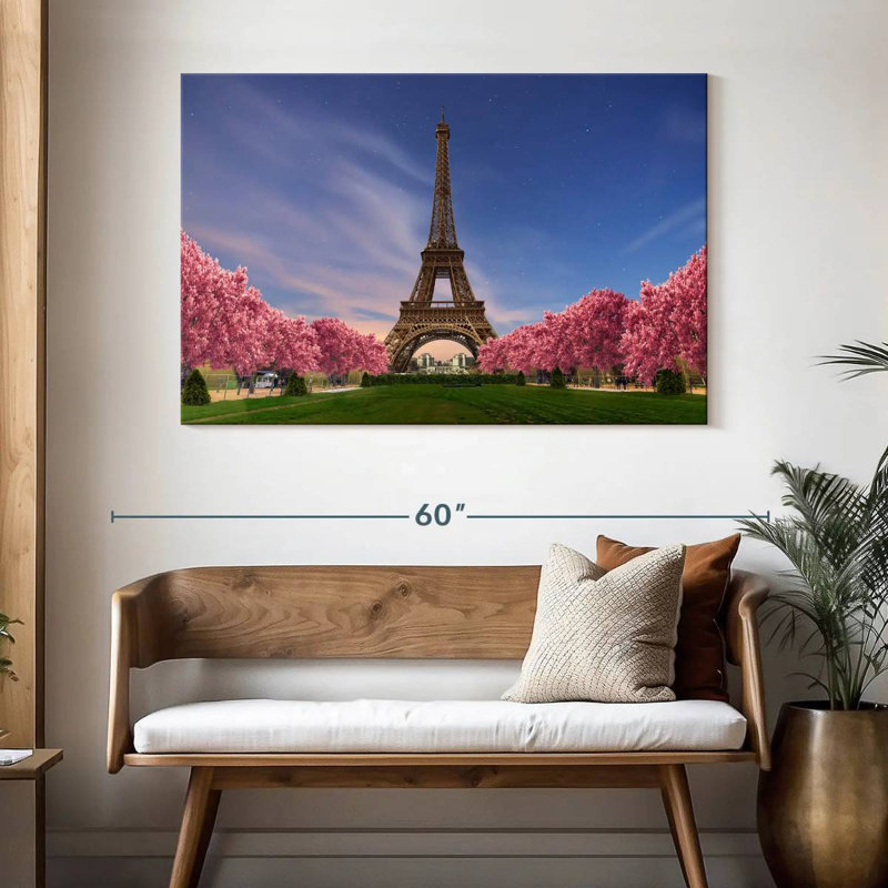 Sebbie Eiffel Tower Spring Sunset, 32" H x 48" W