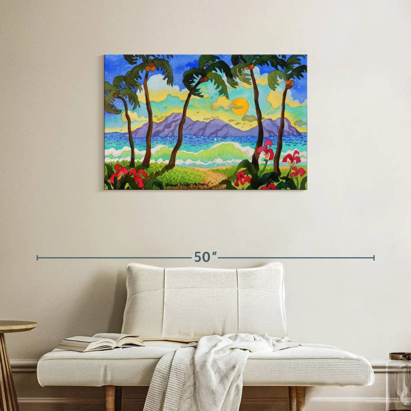 Gillard, palmiers tropicaux, H 24 po x l 36 po