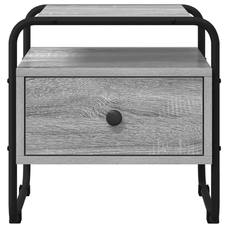 40 cm W Galvanised Steel Bedside Table, Grey Sonoma