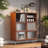Brown Solid Wood Versatile Storage Bookcase