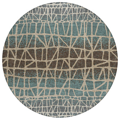 Machine Washable Indoor/Outdoor Chantille ACN2404 Geometric Rug