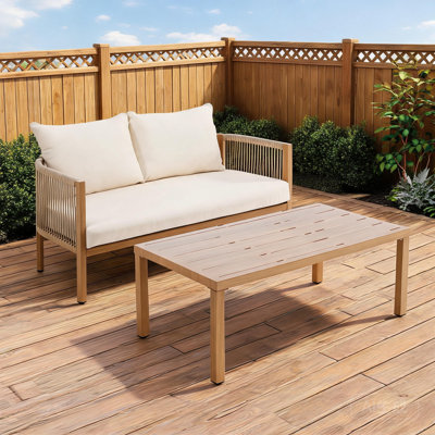 Causeuse d'extérieur avec table basse