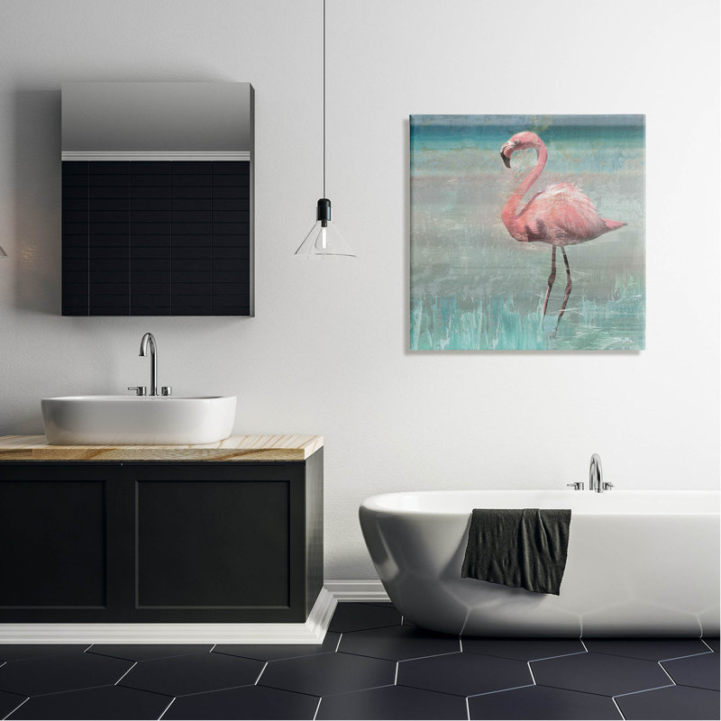 Art mural sur toile Tropical Flamingo, H 30 po x l 30 po x P 1,5 po