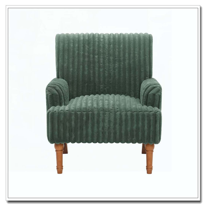 Chaise d'appoint moderne en velours côtelé, Army Green