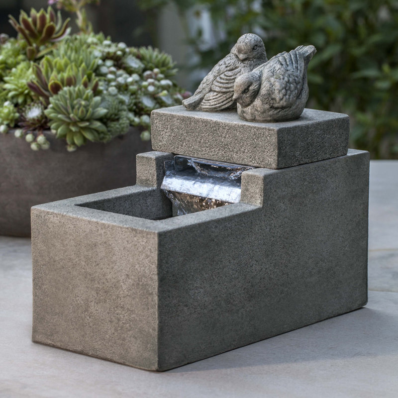 Reales Hand Crafted Weather Resistant Fountain, Alpine Stone