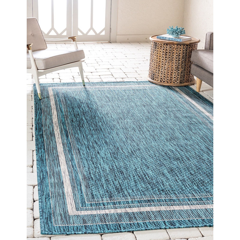 Tapis intérieur / extérieur Sevinc, Rectangle 8' x 11'4", Dark Teal