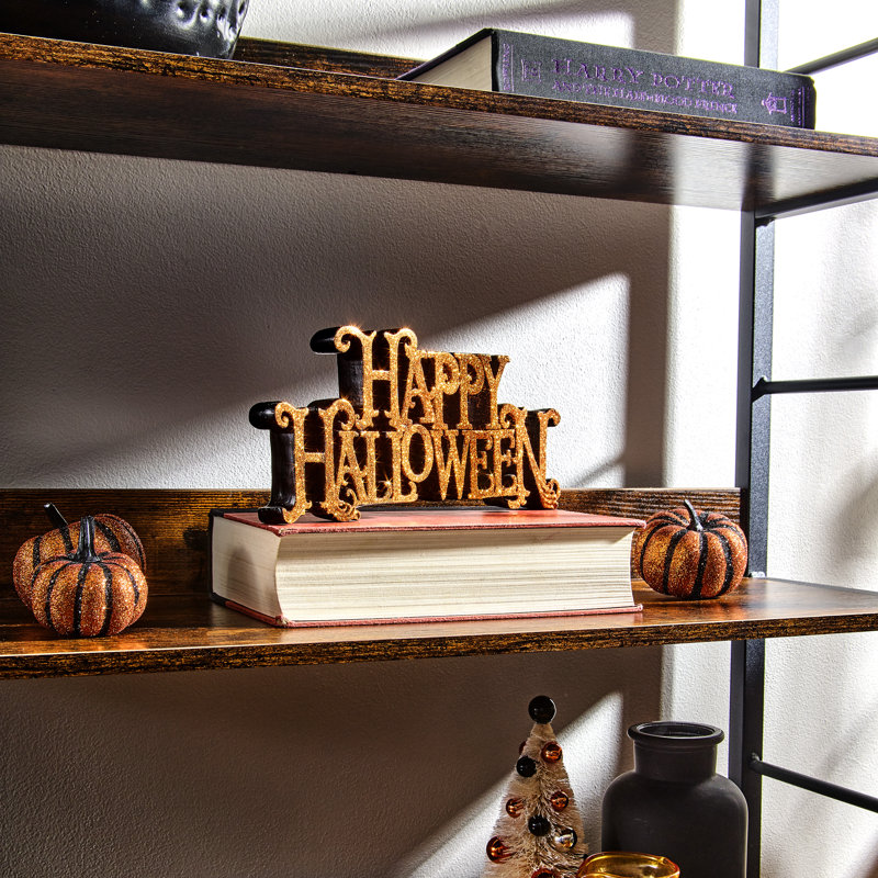 10" Glitter Resin "Happy Halloween"