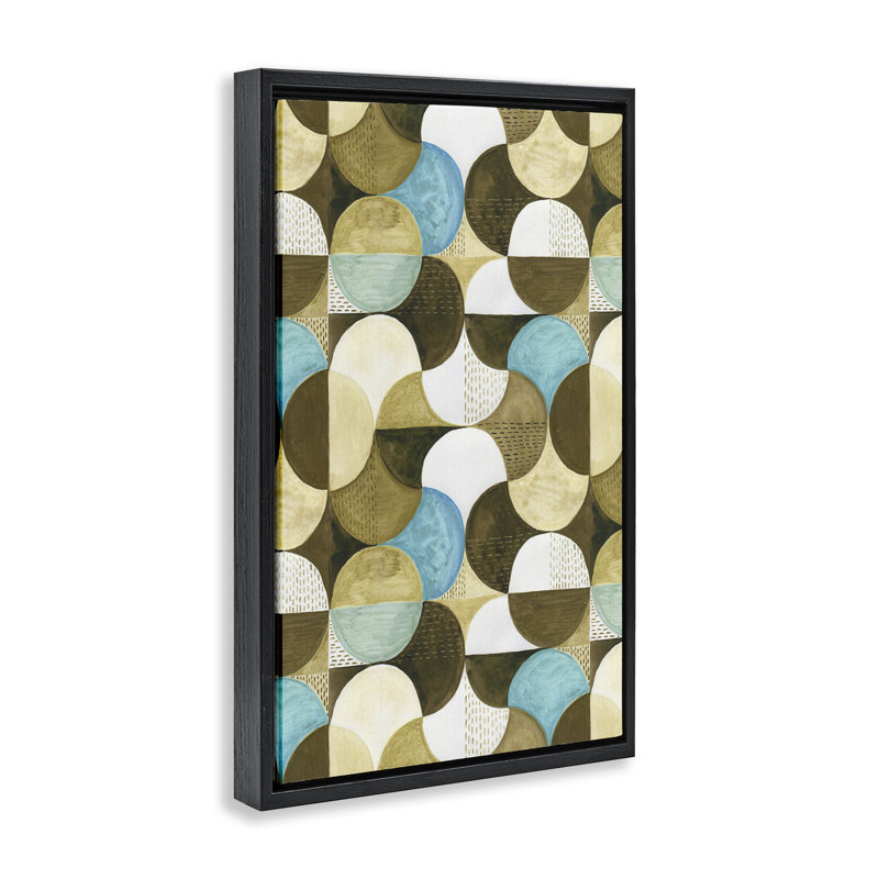 Boho Circular Pattern Canvas Wall Art by Incado, Jet Black Floater Frame, 31" H x 25" W