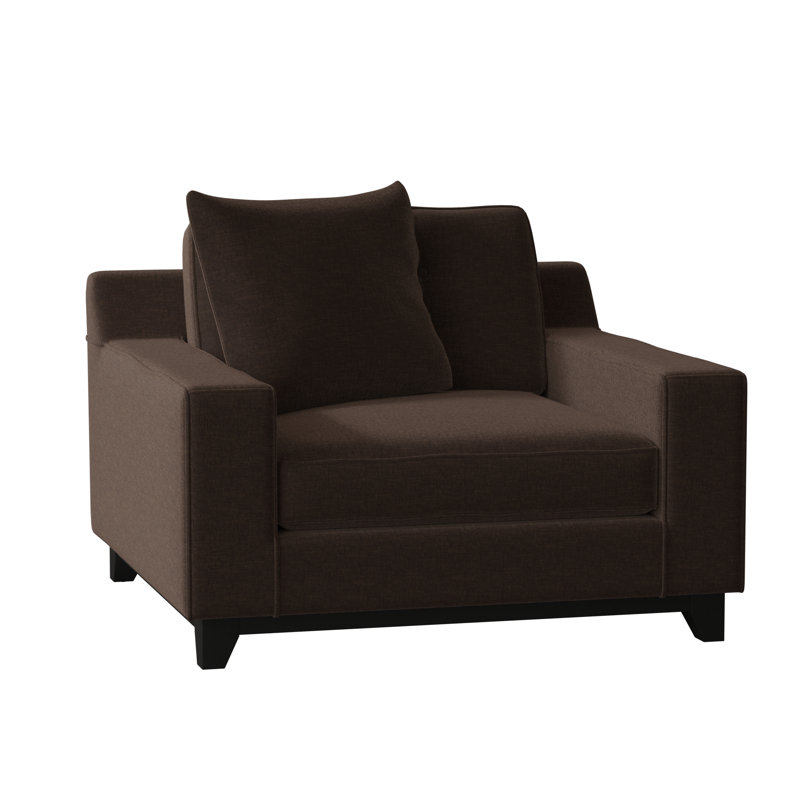 Fauteuil en chenille capitonné de 40 po de largeur Brunhild, Chenille Napa Brown