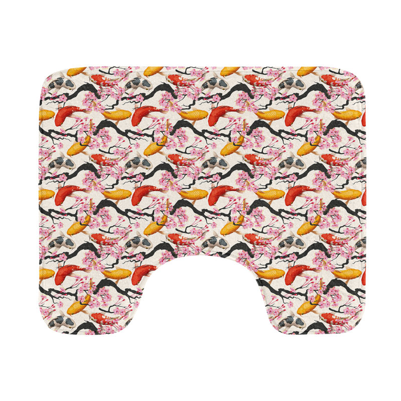 Tapis de salle de bain en forme de U Koi Fish