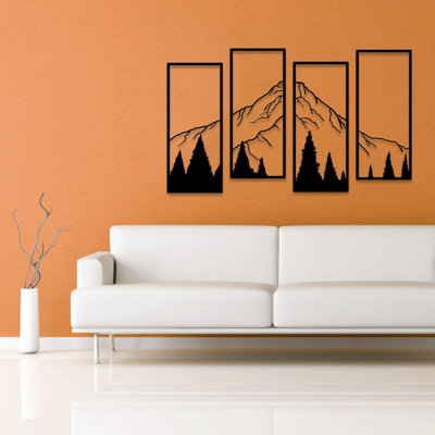 Metal Mountain And Forest Wall Decoration