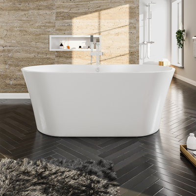 Emely 59'' x 29.75'' Soaking Acrylic Bathtub