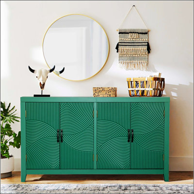 Armoire décorative Mid-Century moderne avec 4 portes, parfaite pour le rangement et la décoration élégante dans plusieurs pièces