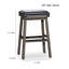 Tabouret de selle, finition patinée, siège en cuir