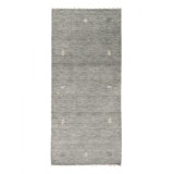 Jaecia Hand Knotted Wool Area Rug in Gray