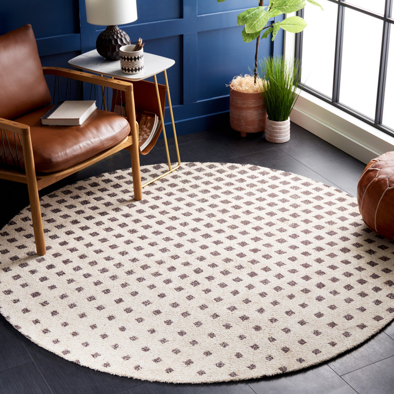 Tapis géométrique tissé à la main Classic Classic, Rond 6 pi