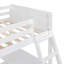 Lit simple superposé au dessus d'un lit double avec bureau, blanc-176692337-176692350