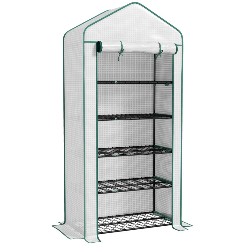 Brittinay 5 Tier Widened Mini Greenhouse Small 90 x 49 x 193cm, White